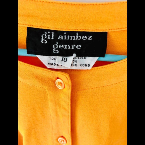 VTG 70s crop pima Cotton short sleeve button front Poppy color crop Top - Picture 3 of 8